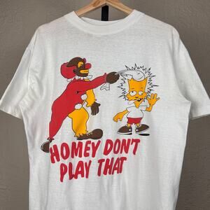 In Living Color Homey The Clown RARE Bart Simpson Vintage Large Tee